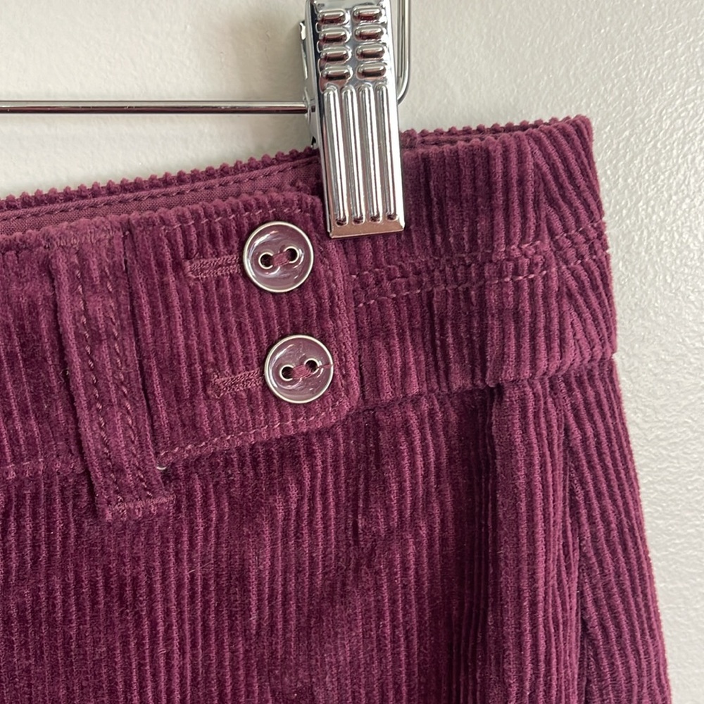 Ann Taylor Loft Purple Corduroy Back Zipper Retro Y2K Casual Feminine Mini Skirt - Picture 4 of 11